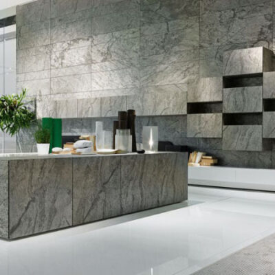 Casadenza Real Stone Veneer - Contemporary Living Room